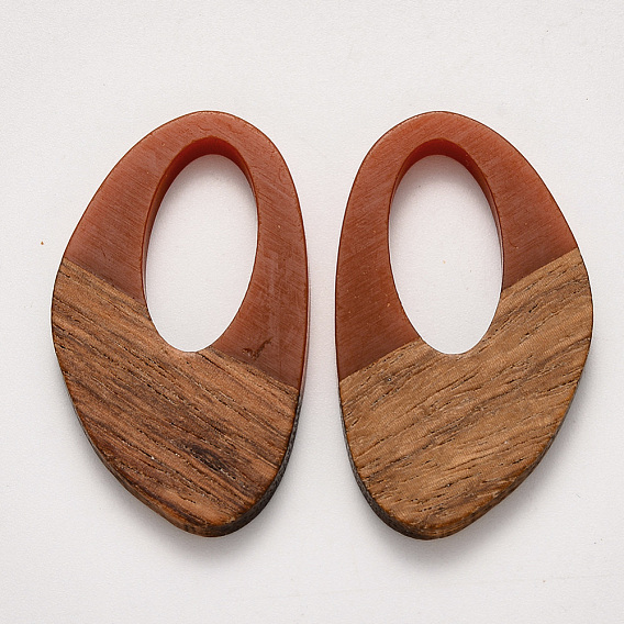 Resin & Walnut Wood Pendants, Waxed