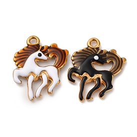 304 нержавеющей стальной эмали подвески, лошадь очарование, золотые