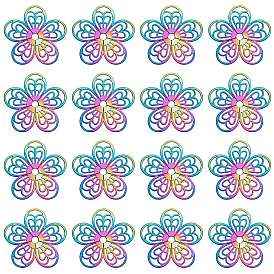 201 из нержавеющей стали филигранные подвески, гравированные металлические украшения, цветок