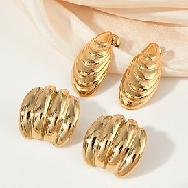 304 из нержавеющей стали серьги, ионное покрытие (ip), полоса, реальный 14 k позолоченный