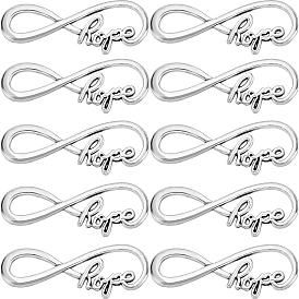 50шт. Тибетский стиль сплав бесконечность с подвесками-соединителями слова надежда, без кадмия и без свинца