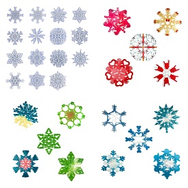 Силиконовые формы для подвесок в виде снежинок на зимнюю тематику, для уф-смолы, изготовление изделий из эпоксидной смолы
