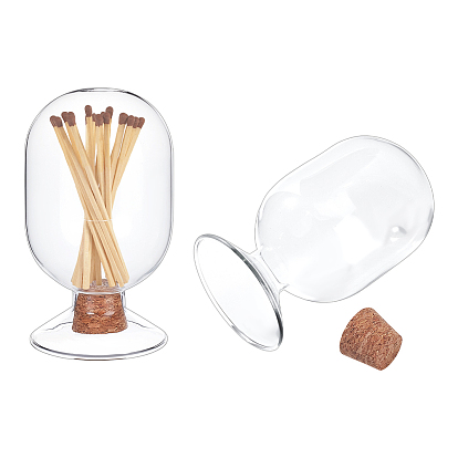 Стеклянная декоративная витрина, стеклянный колпак-террариум с пробковой пробкой, овальной формы