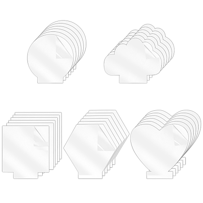 25Pcs 5 Styles Transparency Acrylic Board