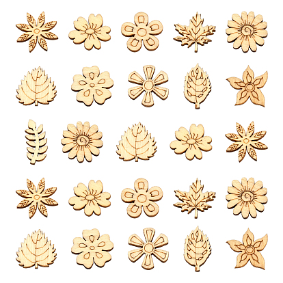 Древесины кабошонов, вырезанные лазером деревянные формы, поделки украшения аксессуары, цветок