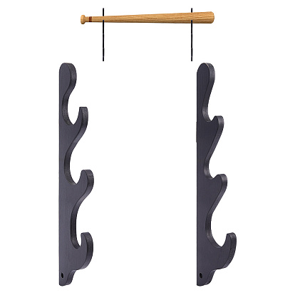 3 деревянные настенные стенды для бейсбольной биты, с самоклеящимися войлочными подушечками