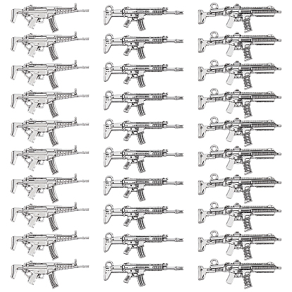 30 шт 3 подвески из сплава в тибетском стиле, пистолет / винтовка, без кадмия и без свинца