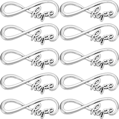 50шт. Тибетский стиль сплав бесконечность с подвесками-соединителями слова надежда, без кадмия и без свинца