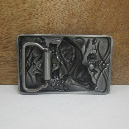 Boucles d'alliage de zinc, fermeture de ceinture de style gothique, pour ceinture homme, rectangle avec carte à jouer mort et crâne