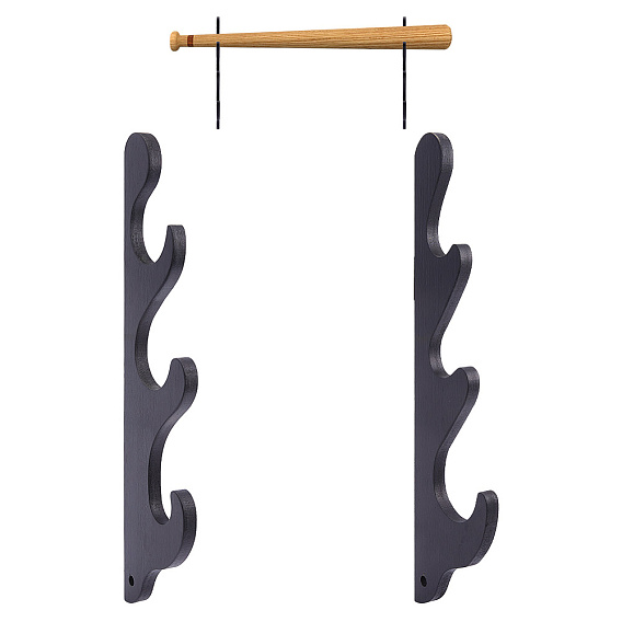 3 деревянные настенные стенды для бейсбольной биты, с самоклеящимися войлочными подушечками