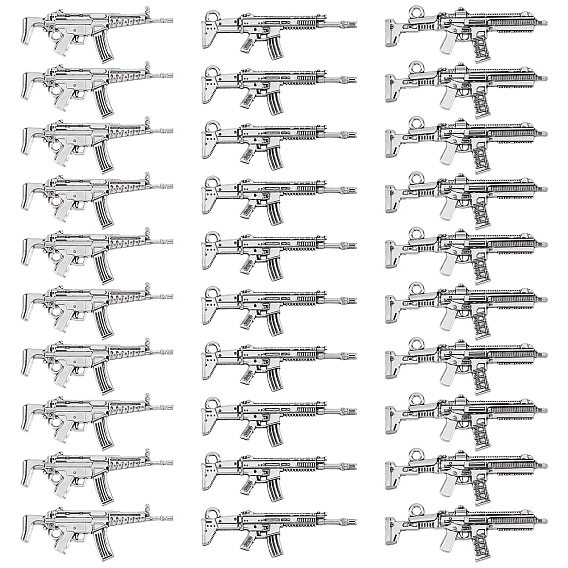 30 шт 3 подвески из сплава в тибетском стиле, пистолет / винтовка, без кадмия и без свинца