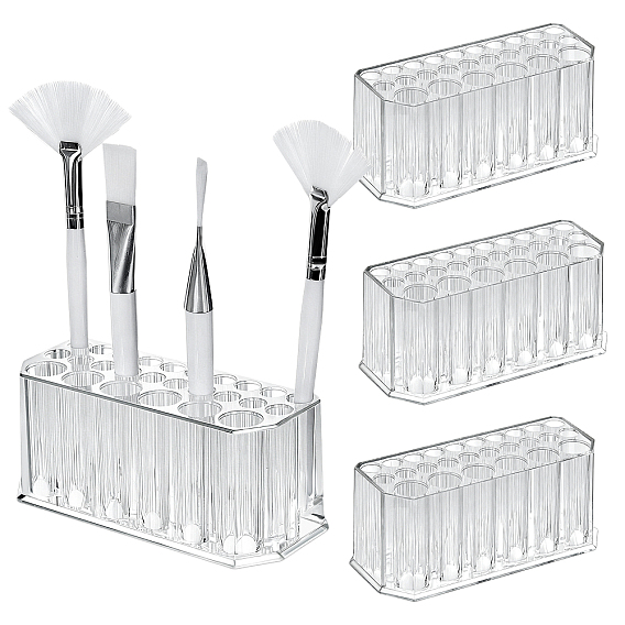 4Pcs 26 Holes Acrylic Nail Art Tool Pen Holder, Rectangle