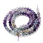 Natural Fluorite Beads Strands, Gradient color, Faceted, Round