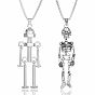Gothic Alloy Robot Skeleton Pendant 201 Stainless Steel Chain Necklaces for Men