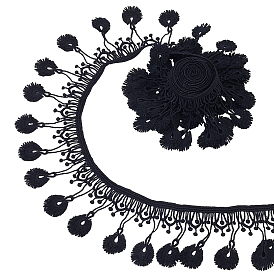 5Yards Polyester Lace Edge Trim Ribbon, for Cloth Dress Sewing Accessories, with 1Pc Cardboard Display Card