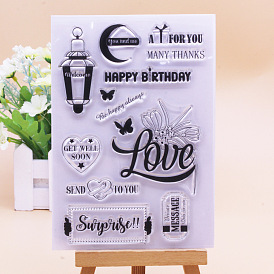Birthday Theme Clear Silicone Stamps, for DIY Scrapbooking, Photo Album Decorative, Cards Making, Stamp Sheets
