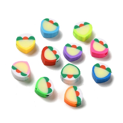 Handmade Polymer Clay Beads, Heart