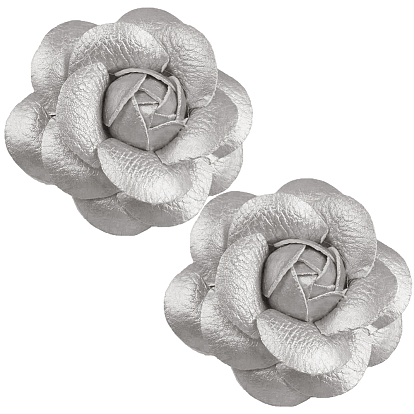 Заколки для волос из искусственной кожи аллигатора для девочек, с железом, цветок