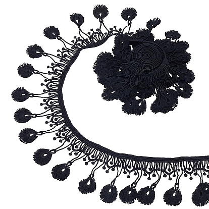 5Yards Polyester Lace Edge Trim Ribbon, for Cloth Dress Sewing Accessories, with 1Pc Cardboard Display Card