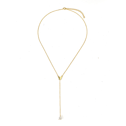S925 Silver Butterfly Chain Necklace, Rhinestone Tassel Necklaces