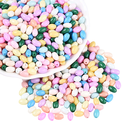 500 шт. стеклянные бусины, окрашенные в цвет выпечки, овальные