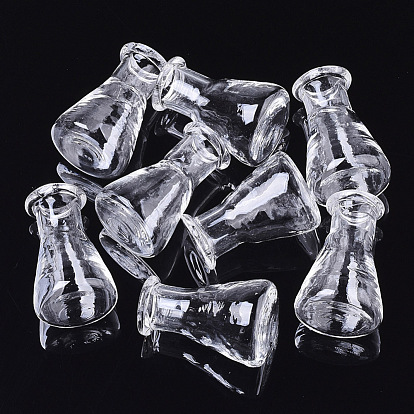Semi-manual Blown Glass Globe Cover, for DIY Glass Vial Pendants Charms, Vase