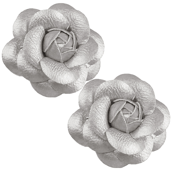 Заколки для волос из искусственной кожи аллигатора для девочек, с железом, цветок