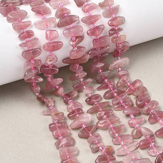 Природного розового кварца нитей бисера, чип, с бисером