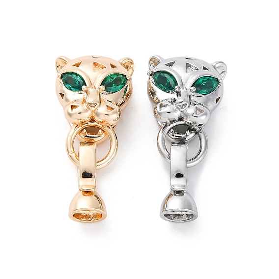 Латунные зеленые стеклянные колышки-скобы, без кадмия, без никеля и без свинца, тигр