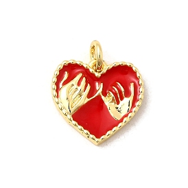 Латунь эмаль прелести, с целью перехода в кольце, долговечный, стойки покрытие, без кадмия и без свинца, сердце с ручным оберегом