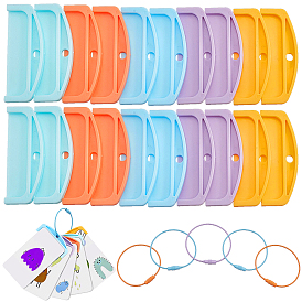 1 Bag Rectangle Platic Card Holder, Credit Card Puller with Wire Keychain