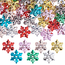 80 шт. 8 цвета гальванизированные непрозрачные акриловые бусины, снежинка