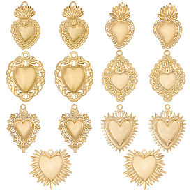 14 шт 7 стили 304 подвески из нержавеющей стали, шарма сердца