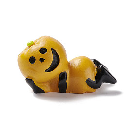Halloween Theme Mini Resin Home Display Decorations, Lying Pumpkin Character