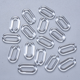 Transparent Acrylic Linking Rings, Quick Link Connectors, For Jewelry Cable Chains Making, Oval