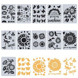 PET Drawing Stencil, Drawing Scale Template, For DIY Scrapbooking, Sunflower Pattern