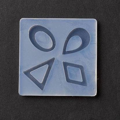 Moldes de silicona para anillo de unión ovalado, lágrima, rombo y triángulo diy, moldes de resina, para la fabricación de joyas de resina uv y resina epoxi