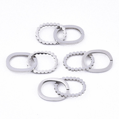 201 Stainless Steel Linking Rings, Quick Link Connectors, Laser Cut, Oval