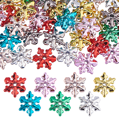 80 шт. 8 цвета гальванизированные непрозрачные акриловые бусины, снежинка
