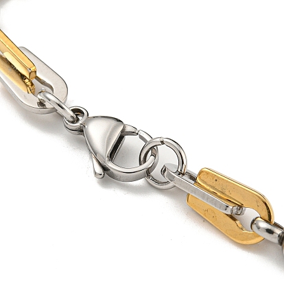 Two Tone 304 Stainless Steel Arch & Round Link Chain Bracelet