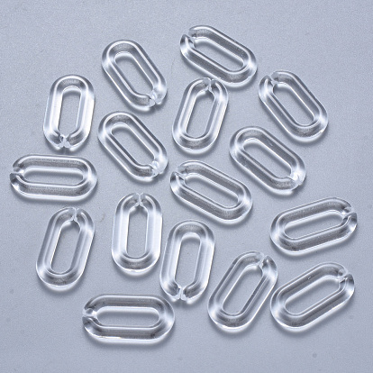 Transparent Acrylic Linking Rings, Quick Link Connectors, For Jewelry Cable Chains Making, Oval