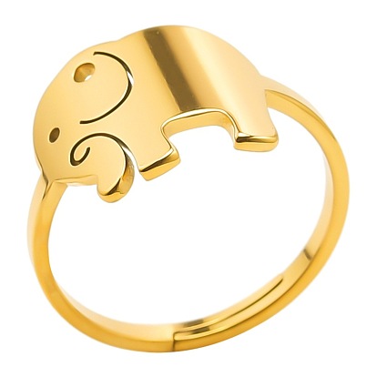 304 Stainless Steel Elephant Adjustable Ring