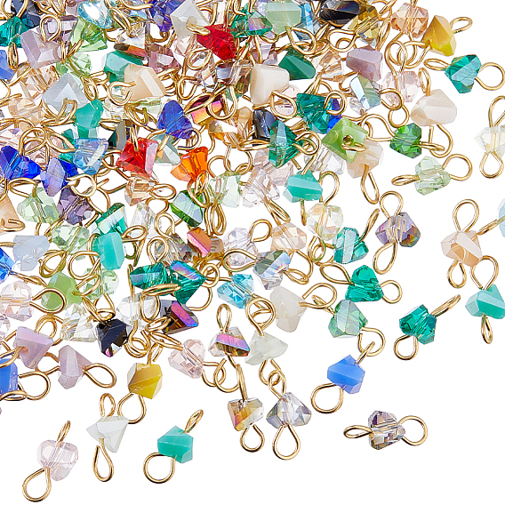 140 шт. 7 стили гальванического стекла подвески, треугольные