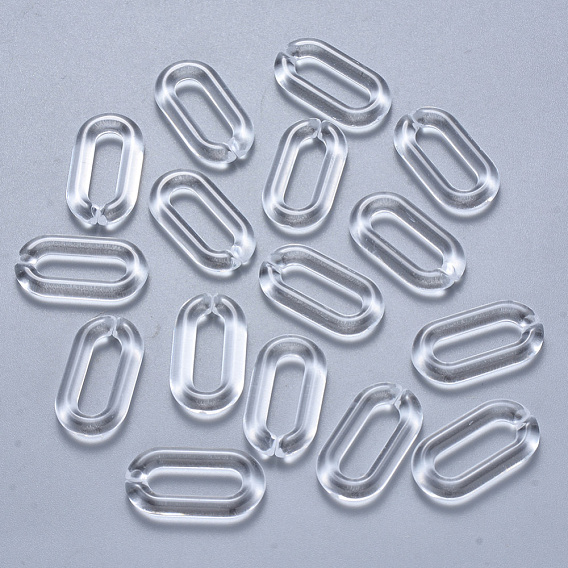 Transparent Acrylic Linking Rings, Quick Link Connectors, For Jewelry Cable Chains Making, Oval