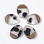 Resin & Walnut Wood Pendants, Teardrop with Spot