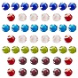 Perles lampwork, perles au chalumeau, faits à la main, ronde avec motif étoile de mer