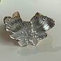 Brazaletes de aleación esmaltados con forma de mariposa y diseño abierto, con perlas de imitación, para mujer., dorado