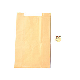Sacs à pâtisserie rectangulaires en papier vierge, pas de poignée et sacs étanches à l'huile, avec autocollant, pour l'emballage cadeau et alimentaire
