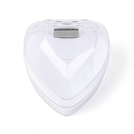 Прозрачные акриловые коробки для хранения колец ко Дню святого Валентина, подарочные футляры для одного кольца в форме сердца, с губкой внутри