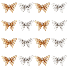 Соединители латунные ссылки chgcraft, с кристально горный хрусталь, 3 d бабочка